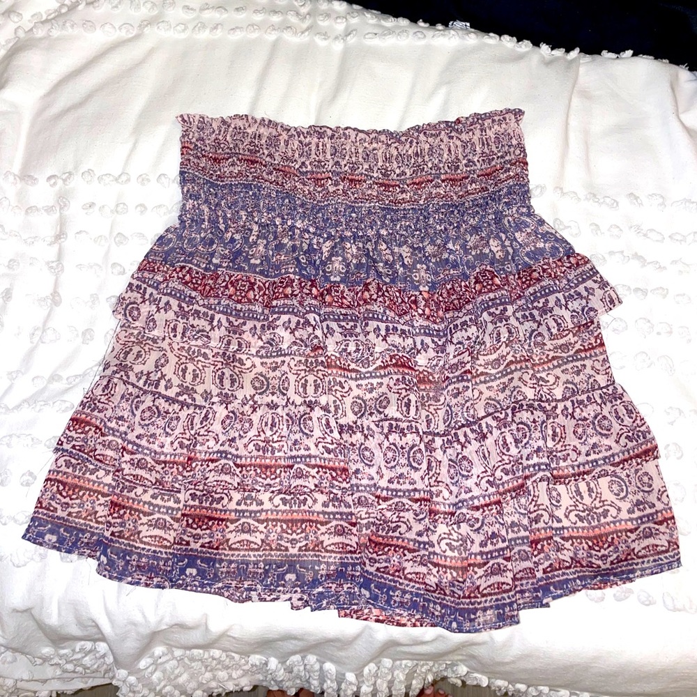 patterned flowy mini skirt